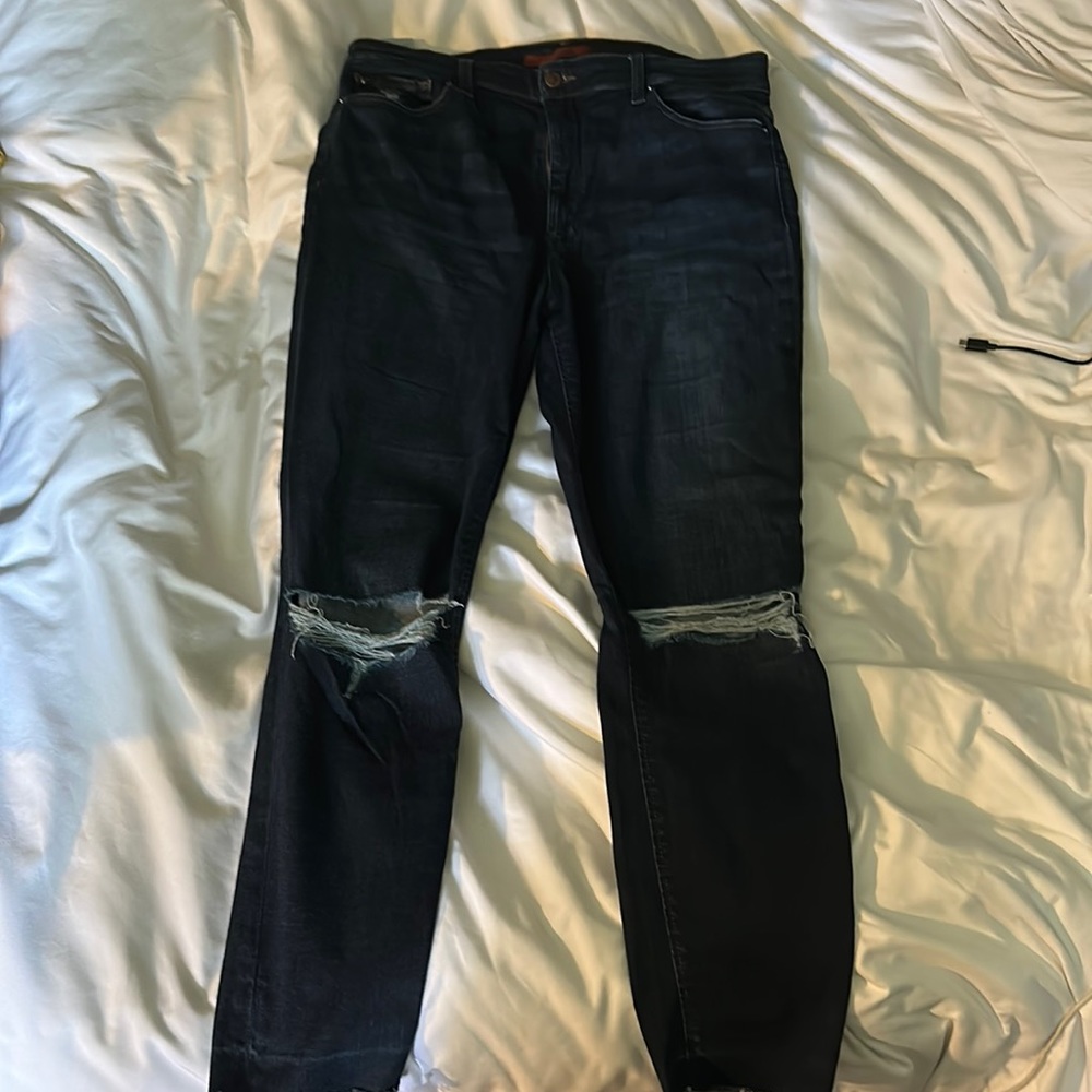 Madewell High Rise Kinney Distressed Jeans Rip and Repair Edition Size 32